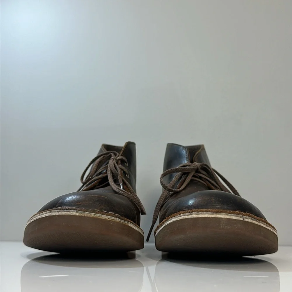 Clarks Bushacre 2 Brown Beeswax Leather Chukka Desert Ankle Boots Size 11.5